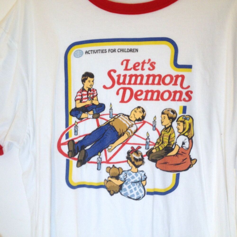 Steven Rhodes Men T Shirt Activities For Children Lets Summon Demons Tee Size 2X - Picture 2 of 8